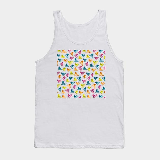 Funky Inline Skates on White Tank Top by HenrisKas